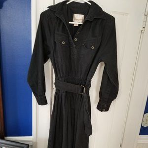 Vintage Alain Toussaint black collar dress-  6M